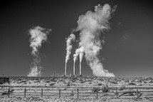 smoke from smoke stacks 