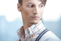 side profile of a male model 