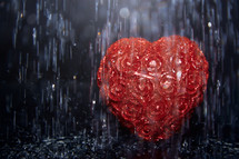 Heart shape in heavy rain