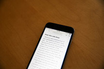 a Bible app on a cellphone 