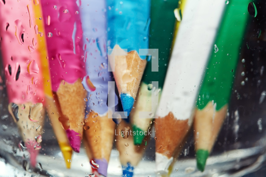 wet colored pencils 