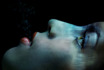 The last breath of a woman under the water