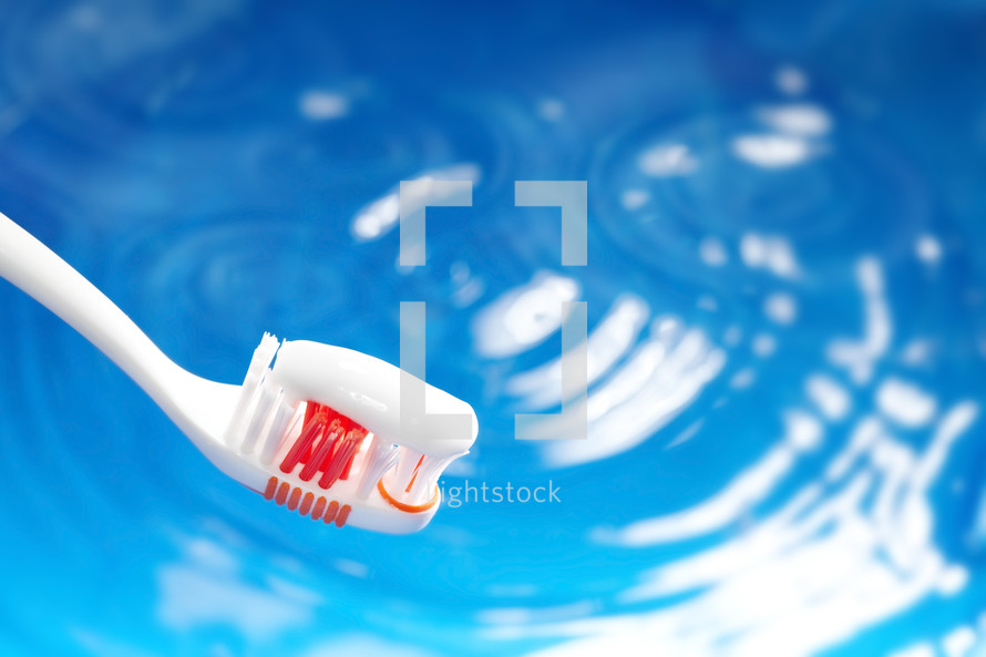 toothbrush with toothpaste 