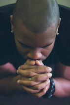 man in prayer - repentance