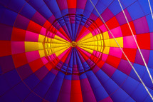 looking up into a hot air balloon 