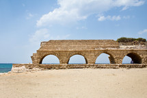 Ancient Roman aqueduct in what was Caesarea.