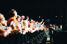 cheering fans at a concert 