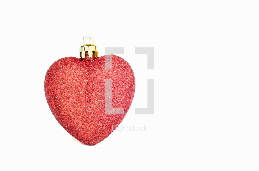 red glitter heart ornament 