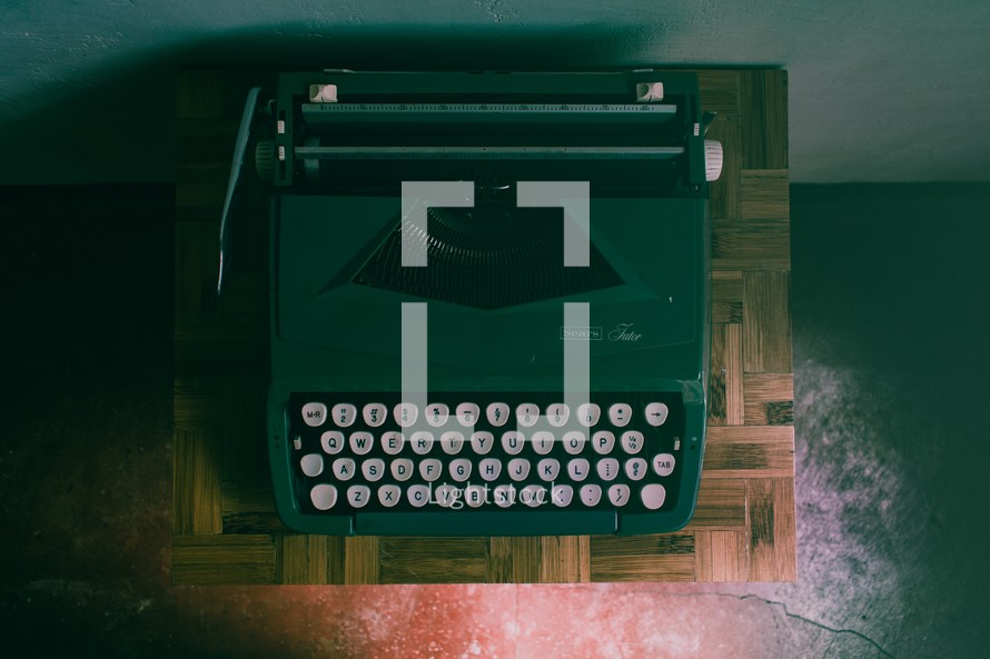 overhead on old typewriter 