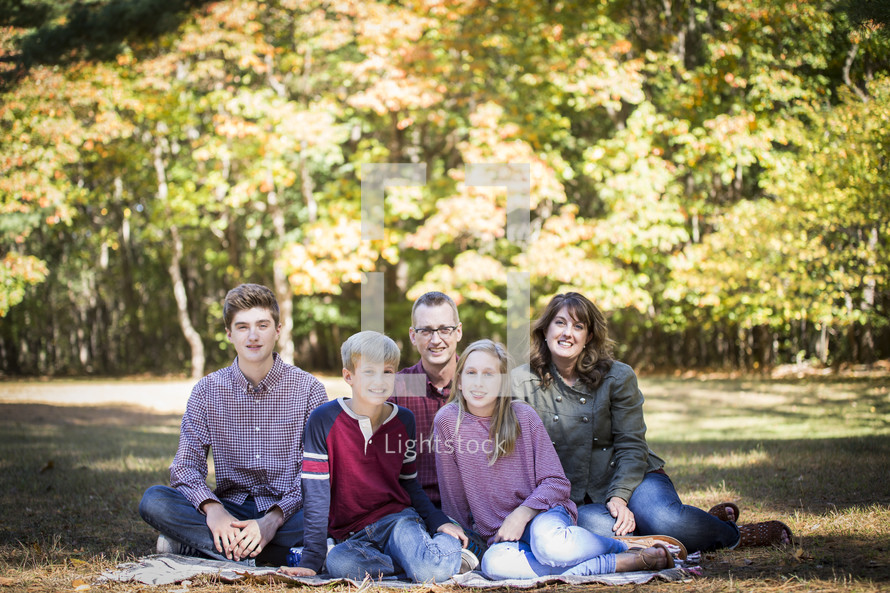 family portrait in fall 