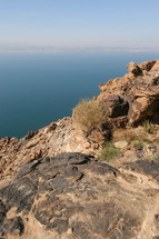 View from the mountains overlooking the Dead Sea