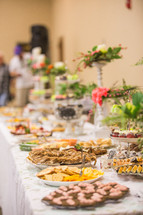 desserts and appetizers on a table 