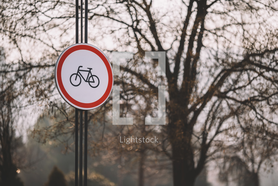 Bike Symbol Sign Red Circle