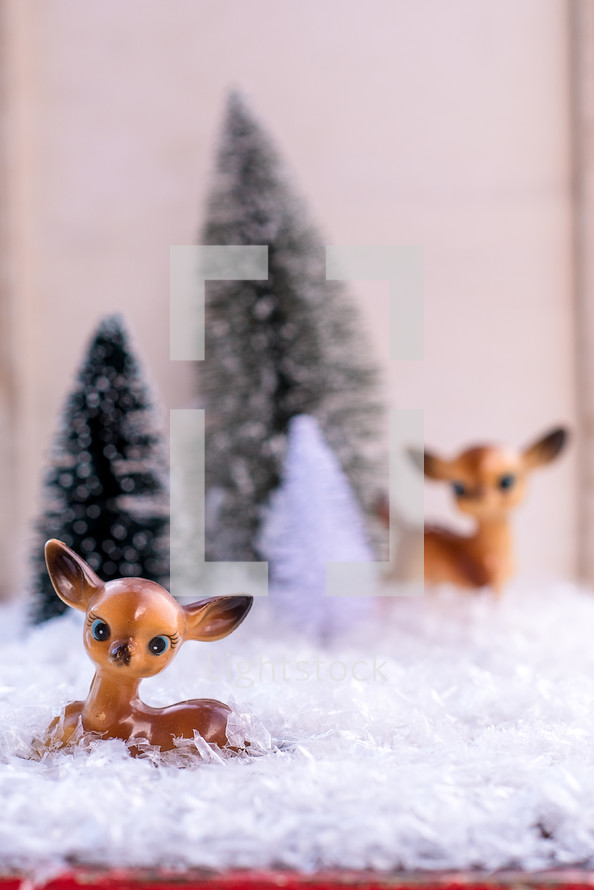 Christmas deer figurines 