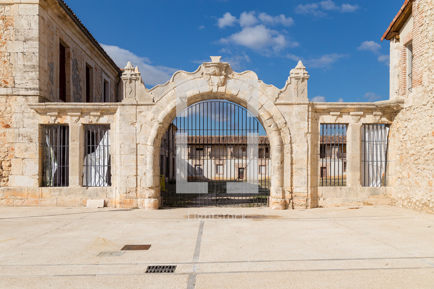 gate to a courtyard in Nuevo Baztan, Spain 