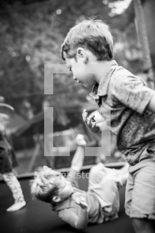 children on a trampoline 