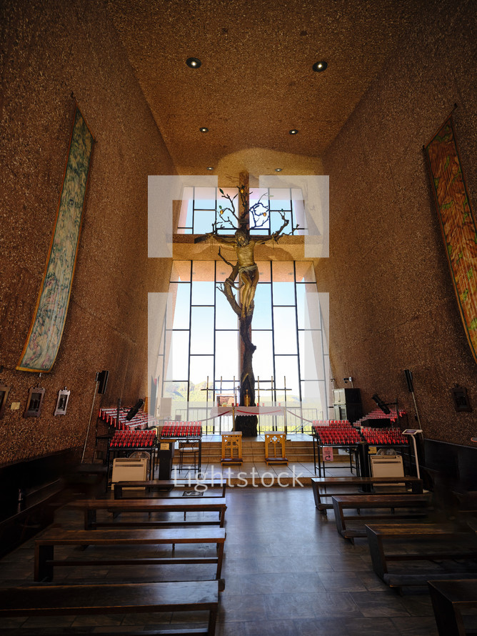 Catholic church with crucifix