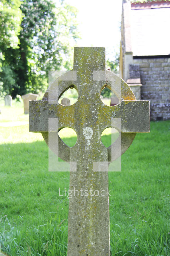 stone cross tombstone 
