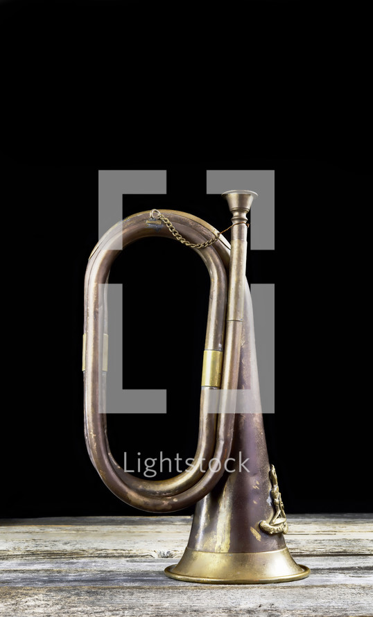old brass bugle 