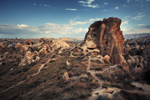smooth rock formations of Cappadocia, Turkey