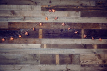 star lights on wooden boards 