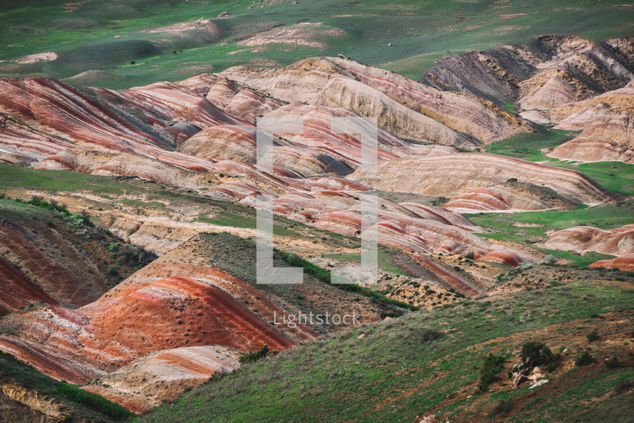 Colored hills landscape