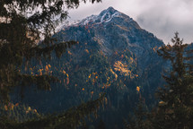 Snowy peak and autumn colors