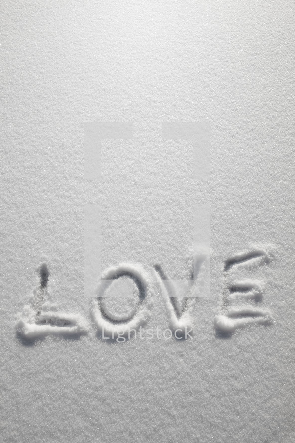 Love written in fresh snow