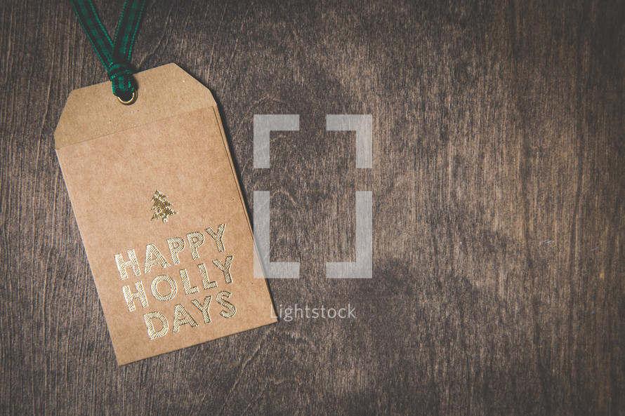 happy holly days gift tag