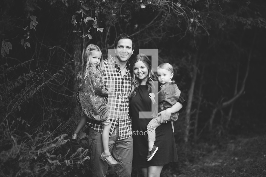 family portrait outdoors in fall 