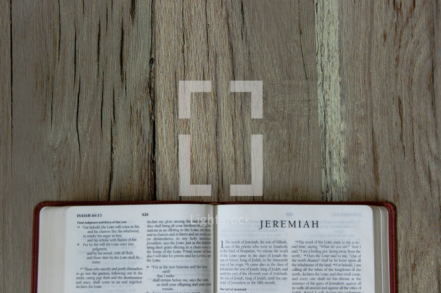 Bible opened to Jeremiah