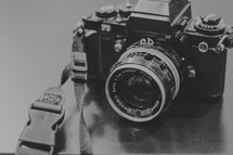 vintage nikon camera closeup 