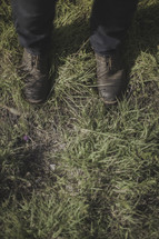 dress shoes standing in grass 