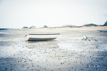 beached boat on a shore 