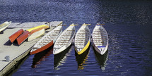 canoes at a dock