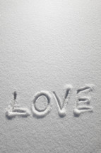 Love written in fresh snow