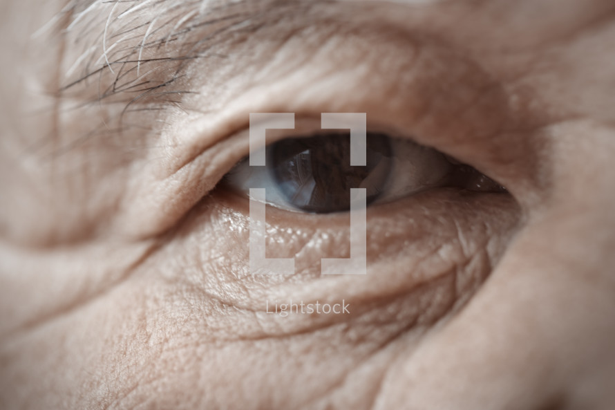 elderly man's eye