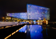 The Harpa Concert Hall in Reykjav..k, Iceland. A constant light show in a stunningly designed building.