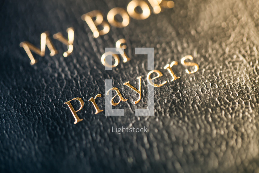Leather cover of prayer book.