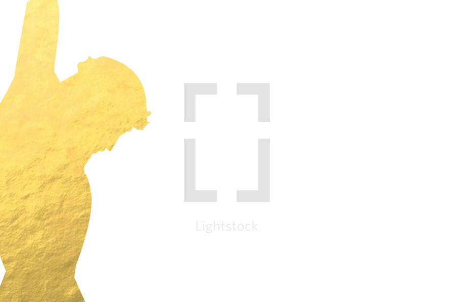 gold Jesus silhouette 