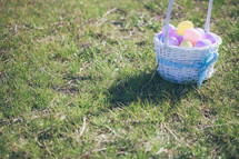 Easter basket full of eggs