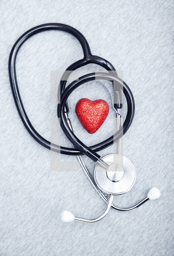 stethoscope and red heart 