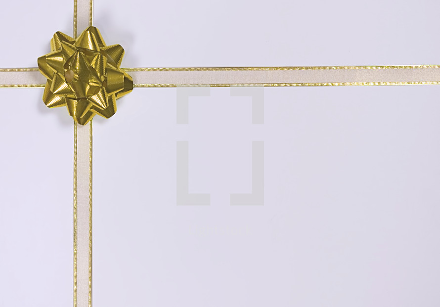 gold ribbon and bow gift background 