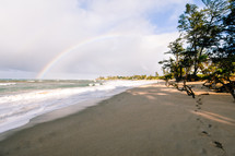 rainbow over a beach 