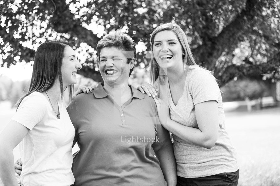 portrait of mother and daughters 