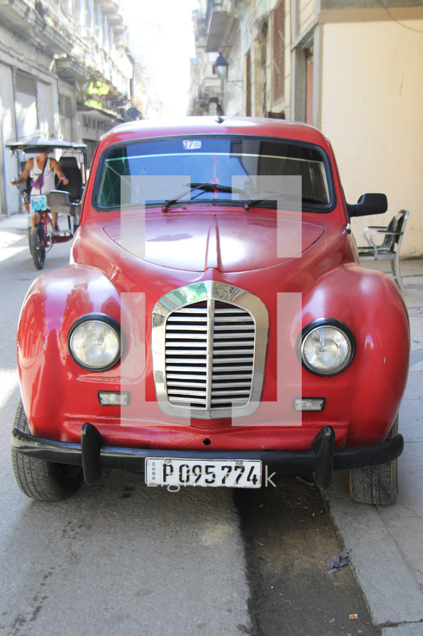 vintage red car 