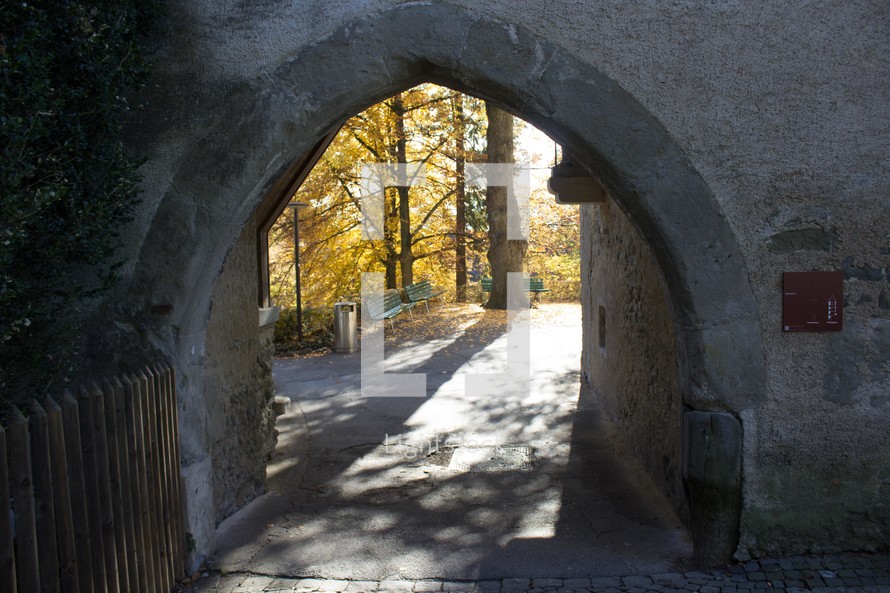tunnel in a park 