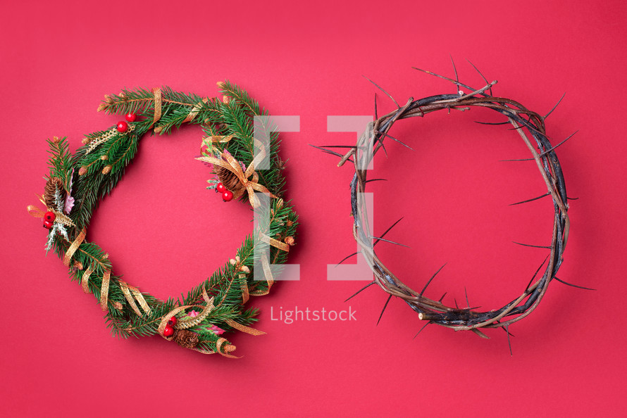 Christmas wreath and crown of thorns. Remember the real Reason of the Season. 