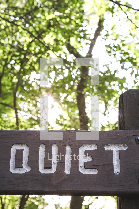 quiet sign in a nature preserve