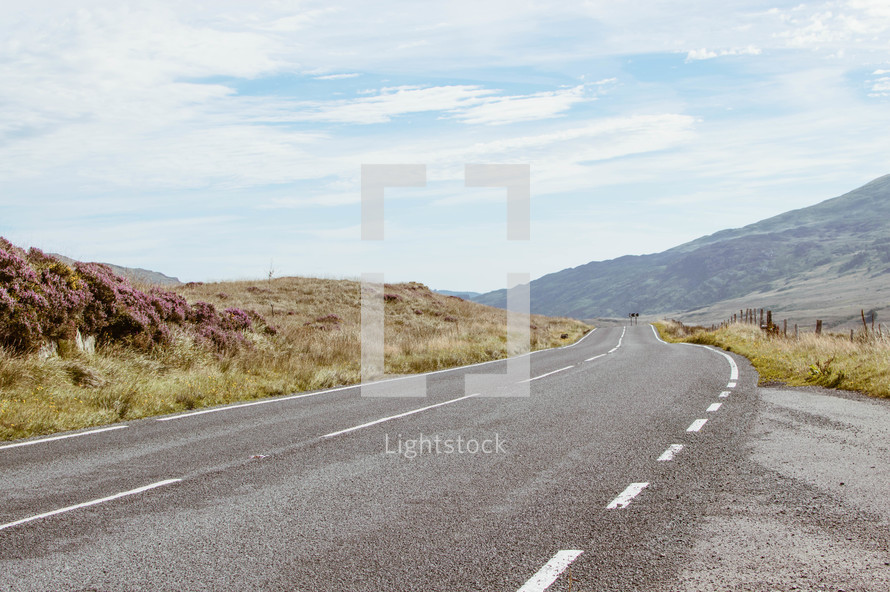 rural road in North Wales 